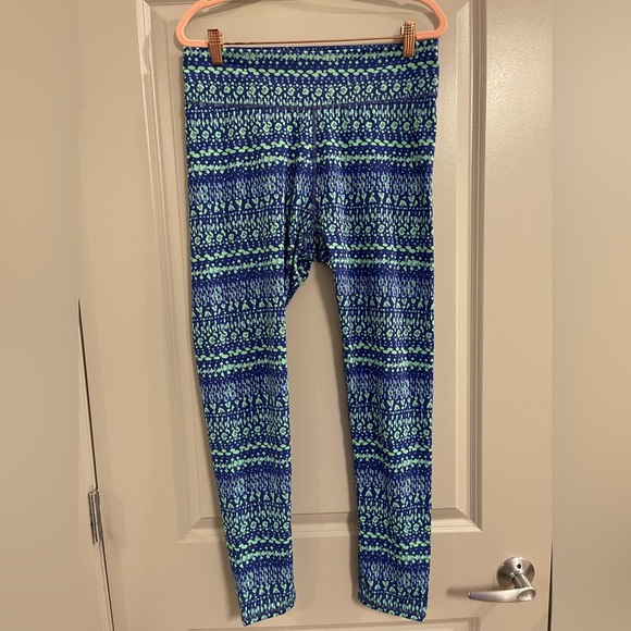 aerie Pants - Aerie Leggings with Blue and Green Design